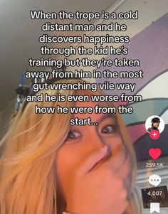 a woman with long blonde hair is looking up at the camera and has an instagram message on her face