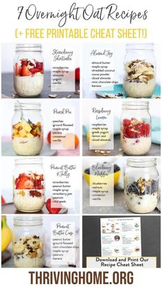 an image of overnight oatmeal recipe in a mason jar with instructions to make it