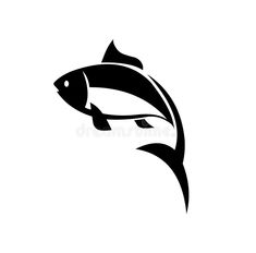 a black and white image of a fish on a white background royalty photo - illustration