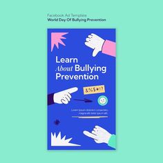 World day of bullying prevention templat... | Premium Psd #Freepik #psd Facebook Ad Template, About World, World Days, Facebook Ad