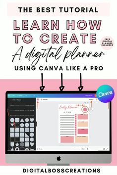 Canva Listing Template Mockup Canva Commercial Use, How To Make Planner Pages, Canva How To, Digital Planner Page Ideas, How To Make Digital Planner, How To Use Canva, Create A Digital Planner, Canva Journal, Design Your Own Planner