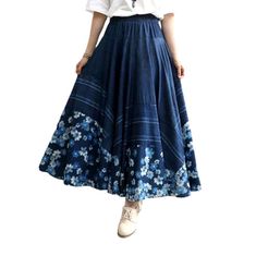 Introducing the 2023 Spring-Summer Collection's Nonconformist Silhouette & Flare Denim Skirt ââ‚?an effortless blend of unconventional trend and contemporary fashion!Why You'll Adore ItThis long skirt is textured to make a statement. Its high-waisted silhouette and rubber closure are made for comfort. while its intricate embroidery and subtle distressed pattern bring an air of vintage charm. No wonder it's the perfect blend of free-spirited chic and vogue style.Distinctive Features Boho Style: E Non-stretch High Waist Denim Skirt For Spring, Fitted Denim Blue Skirt For Spring, Summer Stretch Denim Skirt, Casual Blue A-line Skirt, Wide Leg Denim Skirt For Spring, Summer Non-stretch Denim Skirt, Spring Casual Non-stretch Denim Skirt, Non-stretch Denim Skirt For Spring, High Waist Medium Wash Skirt For Spring