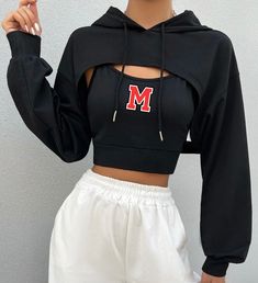 Our super cropped hoodie set featuring your school, team, camp, company logo!  This top is super stylish.  It has a drop shoulder with long sleeves. This is a two piece set. Cropped Hoodie Outfit Baddie, Red Crop Top Outfit, Cropped Hoodie Outfit, Super Cropped Hoodie, Crochet Short Dresses, Cut Hoodies, Super Crop Top, Cute Sweats, College Gear