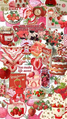 a collage of strawberries and strawberrys with the words you make life sweet