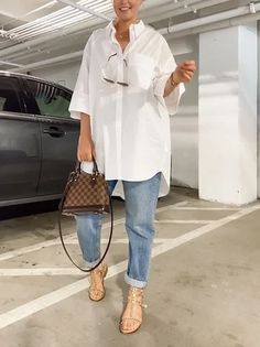 Women Casual Plain Summer 100% Cotton No Elasticity Daily Loose Regular H-Line Ultra lightweight Blouses Estilo Chic Casual, Ärmelloser Pullover, Elegante Casual, Loose Shirt, Mode Chic, 60 Fashion, Casual Work Outfits, Mom Outfits, Outfit Casual