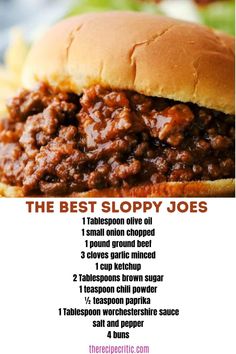 the best sloppy joes recipe with instructions for how to make it in minutes or less