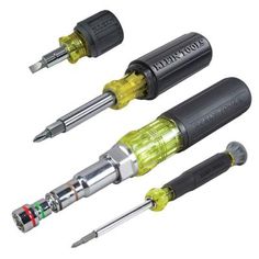 three different types of screwdrivers are shown