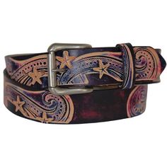 Western Leather Belt, Tooled Belt, Peter Max, Western Star, Western Leather, Swaggy Outfits, Star Pattern, Country Western, Cool Stuff