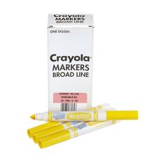 Stockupontheyellowultra-cleanwashablemarker.ThesevibrantcolorsfeaturetheCrayolaUltra-Cleanformula,whichwasheseasilyfromskin,clothingandpaintedwalls!FeaturesPackof12SpecificationsInvoiceDescription:MarkerYellowWashableCrayolaBulkPackof12Color:BrownWeight:0.41lbs Markers Crayola, Crayola Markers, Index Dividers, Binding Supplies, Supply Labels, Washable Markers, Highlighters Markers, Personal Organizer, Ink Toner