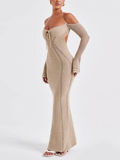 Stay stylish and comfortable in our unique Sexy Open Back Halter Fitted Cutout Long Sleeve Dress. featuring a knitted cutout design.
Perfect for parties or everyday wear. this LadyOccasions  dress effortlessly combines style and comfort. Simply pair it with your favorite wedges. slides. or lace-up heels to easily style it.
See More ?a ="https://LadyOccasions.com/collections/party">party
@Note:Size: please check measurements carefullyPlease allow 0.5-1" difference due to manual measurementDifferent monitor settings means colors may differ slightly1" = 2.54cm
Size Chart :
          SIZE US UK EUR BUST LENGTH WAIST   INCH CM INCH CM INCH CM   S 2-4 6-8 36   34.65 88 40.94 104 28.35 72   M 6-8 10-12 38   35.43 90 41.34 105 29.92 76   L 10   14 40   37.01 94 41.73 106 31.50 80 Crochet Long Dress, Sleek Waves, Homecoming Dresses Corset, Midi Dress Wedding Guest, Dresses Flowy, Soft Crochet, Backless Maxi Dress, Crochet Maxi Dress, Maxi Dress Sale