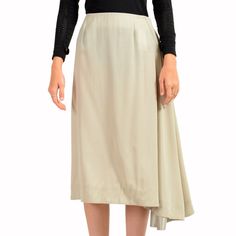 Maison Margiela Women's Gray 100% Wool Asymmetrical Skirt Us S It 40 Country/Region Of Manufacture: Italy Retail Value: $895.00 This Is Authentic Maison Margiela Women's Gray 100% Wool Asymmetrical Skirt Sku: Bb-5624 Material: 100% Wool Measured Waist: 29" Length: 27" Formal Asymmetrical Lined Bottoms, Elegant Knee-length Draped Skirt For Spring, Elegant Asymmetrical Wrap Skirt With Lining, Elegant Asymmetrical Lined Wrap Skirt, Formal Bottoms With Asymmetrical Hem, Asymmetrical Pleated Draped Skirt For Spring, Spring Formal Draped Skirt With Asymmetrical Hem, Spring Asymmetrical Draped Pleated Skirt, Elegant Knee-length Draped Skirt For Summer