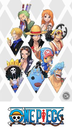 one piece characters are shown in the background, and there is an image of each character