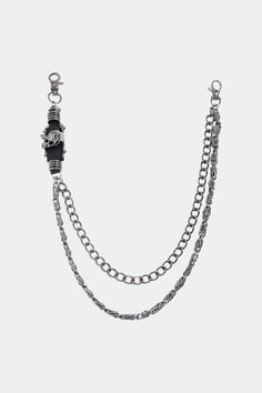 Elevate your style with our Double Layer Alloy Chain Belt! This sleek and trendy accessory adds a touch of edge to any outfit. Made with high-quality alloy, it's sturdy, durable, and promises to elevate your look with its double layered design. Add a touch of chic to your wardrobe today! Material: Alloy Imported Product measurements: 16+19.7 in Punk Black Jewelry With Silver Chain, Black Metal Jewelry With Chain Strap, Black Link Chain Jewelry, Trendy Black Chain Link Jewelry, Black Punk Jewelry With Chain, Punk Style Gunmetal Chain Jewelry, Edgy Black Jewelry With Silver Chain, Black Punk Style Jewelry With Chain, Punk Style Black Metal Chain Necklace