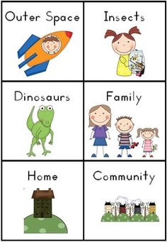 an image of different types of animals and people in the word family with pictures on them