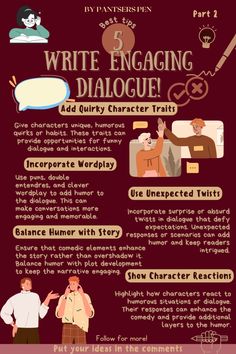 an info sheet describing how to write engaging characters