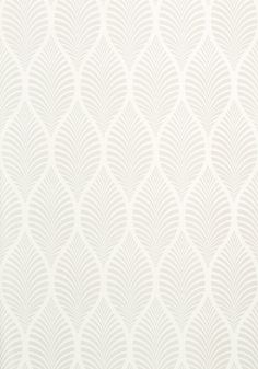 a white wallpaper with an intricate design on it's side, in the shape of leaves