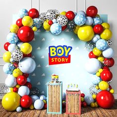 PRICES MAY VARY. TOY STORY BIRTHDAY DECORATIONS: Make your own wonderful backdrop, centerpieces, and jaw-dropping entryways with our toy story balloon arch kit. Add a burst of color to your party with these perfectly sized balloons that come in 6 different colors including clouds and cow patterns. Different colors and sizes of balloons stimulate a perfect 3D effect. HIGH-QUALITY LATEX: Made of durable latex, our jessie and woody theme balloons are not going to burst in the middle of your party l Kids Table Birthday Party Toy Story, Toy Story Theme Party Walmart, Toy Story Themed Birthday Party Michaels Stores, This Is Us Birthday Party, Toy Story Tablecloth, Toy Story Table Clothes, Paw Patrol Balloon Garland Boy, Toys Theme Party, Toy Story Birthday Party Treat Table