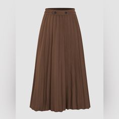 Never Been Worn. Chocolate Brown Pleated Midi Skirt Brown Midi Skirt, Brown Skirt, Plain Style, Short Lace Dress, Long Midi Dress, White Floral Dress, Summer Party Dress, Pleated Midi Skirt, Casual Summer Dresses