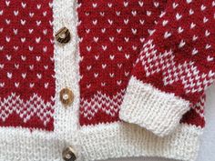 Hand Knitted Wool Cardigan, Red and White Norwegian Style Cardigan. Suitable for children and adults! If you prefer other color combinations, please contact me :) Material - 100% natural wool Thank you so much for visiting! Red Fair Isle Pattern Winter Cardigan, Red Fair Isle Cardigan For Winter, Red Fair Isle Winter Cardigan, Red Knit Cardigan With Buttons, Red Casual Knitted Cardigan, Casual Red Knitted Cardigan, Red Knitted Winter Cardigan, Red Knitted Cardigan For Winter, Red Hand Knitted Winter Cardigan