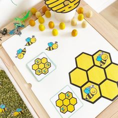 bees and honeycombs are on the table