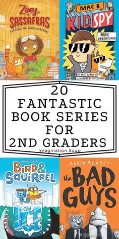 four books with the title 20 fantastic book series for 2nd grader and 3rd graders