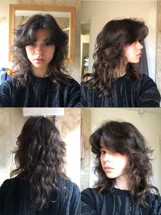 @mariyacerg on instagramv Choppy Shag Hairstyles Medium Curly, Natural Wavy Hair Cuts, Hair References, Shot Hair, Wolf Haircut, Long Wolfcut Haircut, Ginger Snap, Wavy Haircuts, Birthday Hair