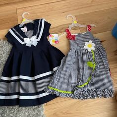 3t Dresses. Nwt. Cute Navy Dress For Dress-up Occasions, Black Sleeveless School Dress, Cute Navy School Dress, Navy School Dress For Spring, Black Cotton Dresses For Playtime, Cute Black Dress For Playtime, Cute Black School Dress, Black Spring Playtime Dress, Spring Black Dress For Playtime