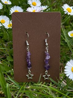 Amethyst Dangle Crystal Earrings With Natural Stones, Amethyst Natural Stone Dangle Crystal Earrings, Hypoallergenic Amethyst Dangle Earrings, Purple Hypoallergenic Dangle Crystal Earrings, Pisces And Capricorn, Astrological Signs, Wire Jewelry Designs, Labradorite Earrings, Jewelry Accessories Ideas