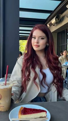 #copper#red#redhair#hair#haircolor#hairstyles#haircare#hairgoals#ideas#instagram#inspiration#photography#breakfast#vintage#girlboss#girlpower#girlsfashion Red Hair Outfits, Cherry Red Hair, Wine Red Hair, Red Hair Inspo, Wine Hair, Cherry Hair, Dark Red Hair, Burgundy Hair, Velvet Hair