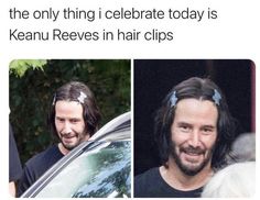 two men with long hair are smiling and one is wearing headbands, the other has