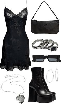 Looks Style, Lookbook Outfits, Outfits Casuales, Black Outfit, Concert Outfit