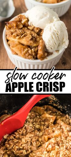 this slow cooker apple crisp is the best way to use up leftover apples