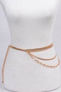 Multi Strand Chain Belt 55" Long Claw Clip Closure ~ Can Be Adjusted To Fit Multiple Sizes 2 Sizes & Styles Of Chain Available In Gold & Silver Casual Goth, Side Belt, Chain Belts, Gold Belts, Fashion Belts, Korean Girl Fashion, Belly Chain, Women Bags Fashion, Waist Chain