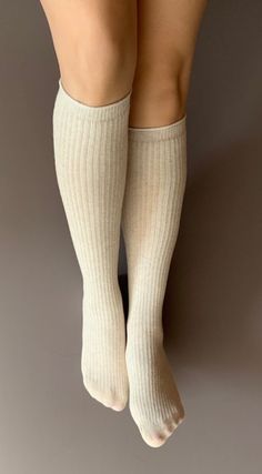 Rib Knitted Knee high socks  Gift for her Super soft and stretchy Wash delicate and lay flat to dry or use a laundry bag One size fits most 5'3"-5'10" (100-150lbs) Polyester / Spandex Oatmeal Black Dark grey Knee High Socks Aesthetic, Socks Aesthetic, Tall Socks, Knit Tights, Pakistani Fancy Dresses, Socks Gift, Over The Knee Socks, Sheer Tights, Long Socks