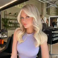 Barbie Blonde Balayage, Blonde Airtouch Hair, Blonde Airtouch, Blonde Sombre, Balayage Straight Hair, Blonde Hair Goals, Icy Blonde Hair, Hair Blond