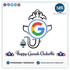 happy ganesh chaturthi greeting card with name and image on it, in white background