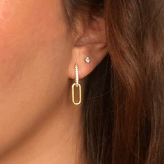 Link Hoop Earrings, Clip On Hoop Earrings Gold, Paper Clip Earrings, Rectangle Hoop Earrings, Back To Office, Paperclip Earrings, Chain Link Earrings, Link Earrings, Hoops Earrings