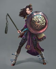 Asian Warrior, Medium Armor, Chinese Warrior, Fantasy Role Playing, Female Human, Warrior Girl