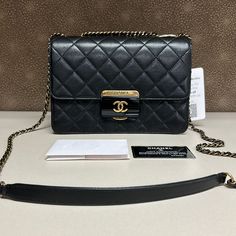 Price Is Firm 100% Authentic! Comes With The Authenticity Card! In Very Good Condition! Has Some Scratches On The Leather. Goat Skin Leather, More Durable Than Lambskin. Shoulder Strap Drop: 24" Depth: 3" Width: 9.5" Handle Drop: 13" Height: 6" Chanel Beauty, Quilted Leather, Chanel Bag, Leather Shoulder Bag, Shoulder Strap, Chanel, Bag Lady, Shoulder Bag, Skin