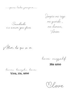 four different types of handwriting on white paper