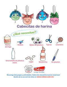 a poster with different types of items in spanish and english, including scissors, hairbrushes