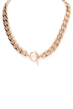 Available In Gold Chain Link Necklace Toggle Closure Rhinestone Detail Imported | Toggled In Necklace in Gold by Fashion Nova Gold Chain Link Necklace, Accessories Necklace, Gold Fashion, Chain Link Necklace, Link Necklace, World Of Fashion, Chain Link, Gold Chain, Gold Chains