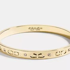 Nwot Gold Tone Authentic Coach Bangle Bracelet. Coach Bangle Bracelet, Coach Bracelets Bangles, Coach Bracelets, Gold Diamond Bangles, Coach Bangle, Jewelry Stack, Dream Wishlist, Engraved Cuff, Coach Jewelry