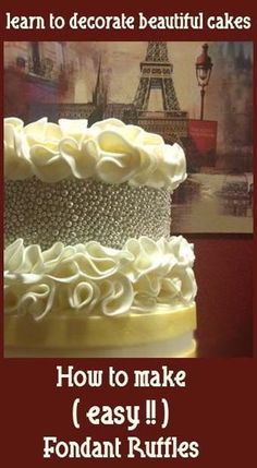 a cake that has been decorated with white icing