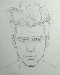 a pencil drawing of a man's face