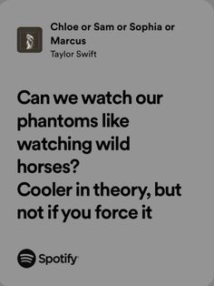 a text message that reads, can we watch our phantoms like watching wild horses? cooler in theory, but not if you force it