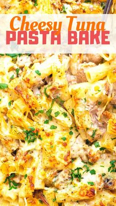 this cheesy tuna pasta bake is an easy and delicious meal that's ready in under 30 minutes