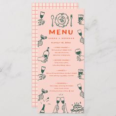 Handwriting Hand drawn  Retro Wedding Menu