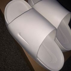 They Are Brand New They Just Don’t Fit The Way I Want White Nike Slides, Off White Nike, Nike Slides, White Nike, Walker Boots, Blush Makeup, Fit N Flare Dress, Rain And Snow Boots, Boot Sandals