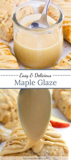 homemade maple glaze in a glass jar